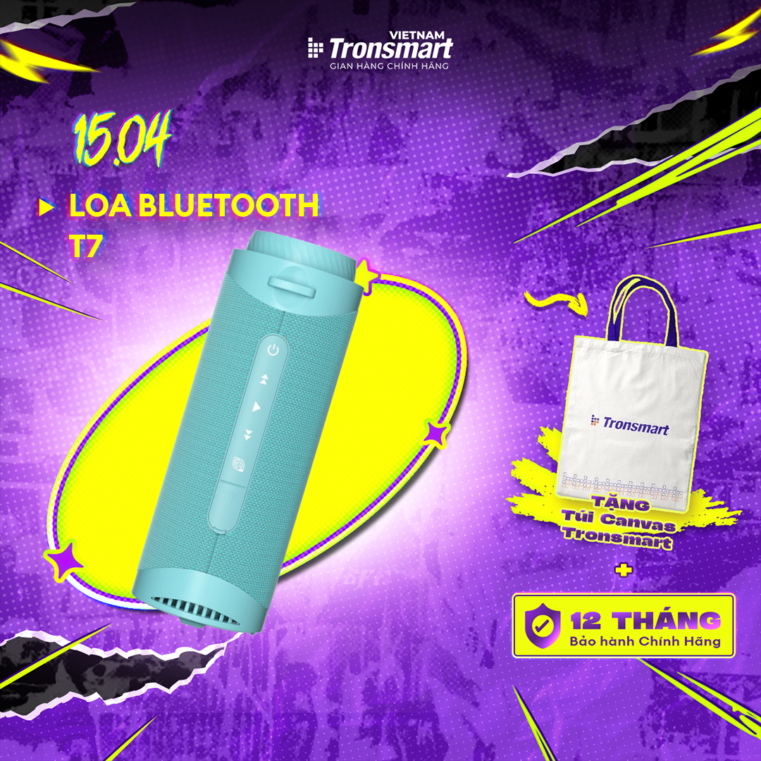 [VOUCHER 100K] Loa Bluetooth Tronsmart T7 | Công suất 30W | Chống nước IPX7 | Âm thanh siêu trầm | Bảo hành 12 tháng.