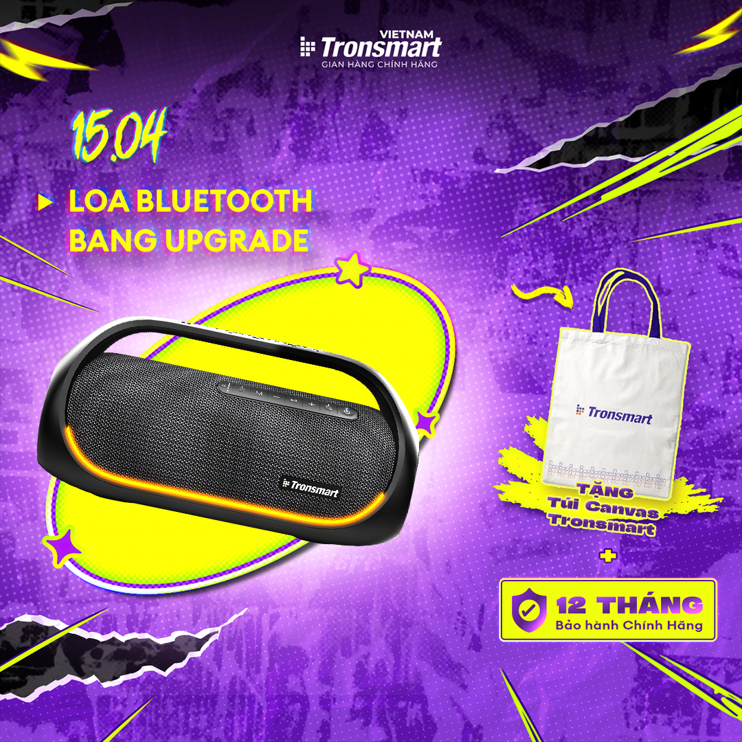 Loa bluetooth TRONSMART BANG | Công suất 60W, Đèn led RGB theo nhịp | Công nghệ TuneConn, SoundPulse | 8 hiệu ứng EQ | Bảo hành 12 tháng