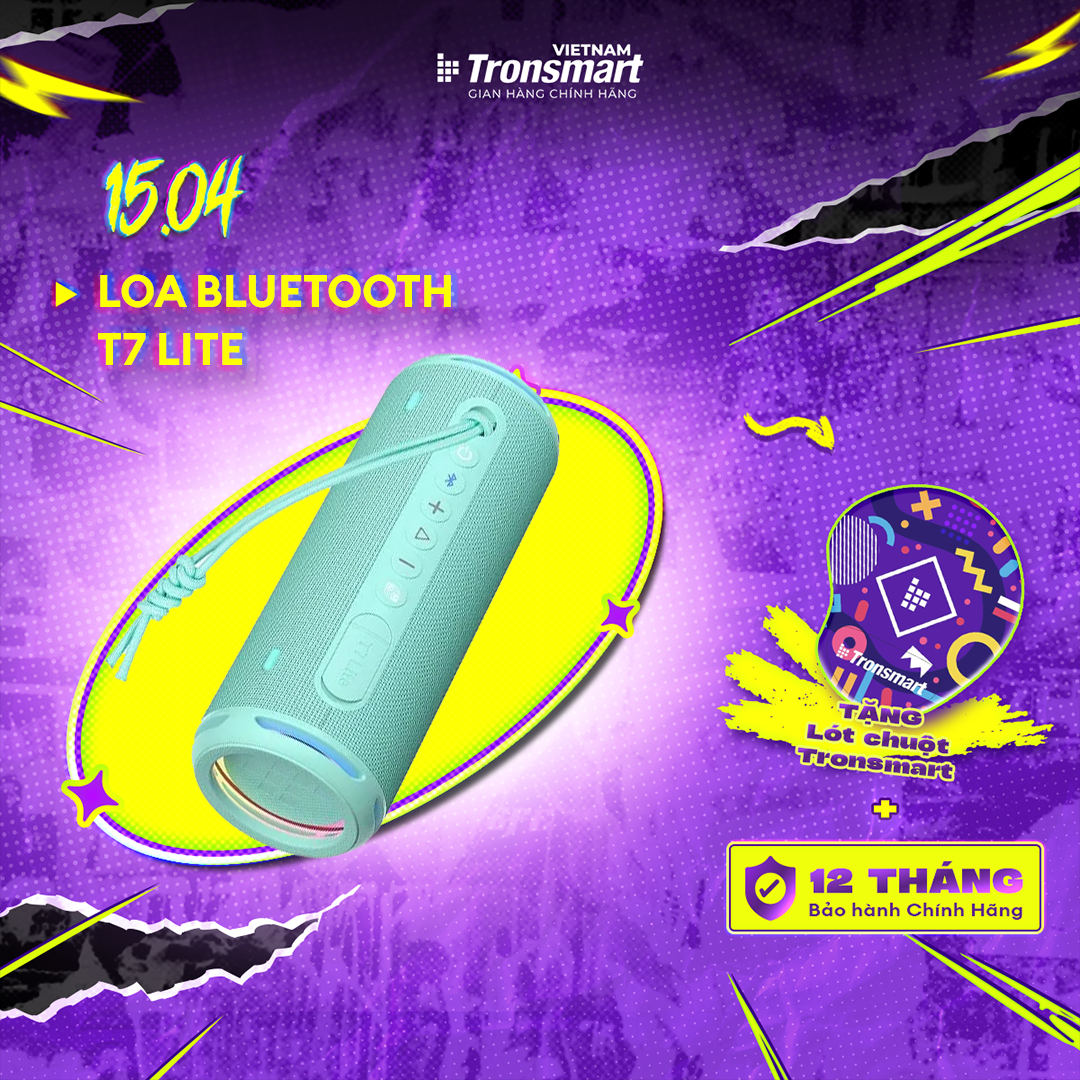 [HOT ITEM] Loa Bluetooth Tronsmart T7 Lite âm thanh siêu trầm | Công suất 24W | Chống nước IPX7 | Thời gian chơi nhạc lên đến 24h | Bảo hành 12 tháng.