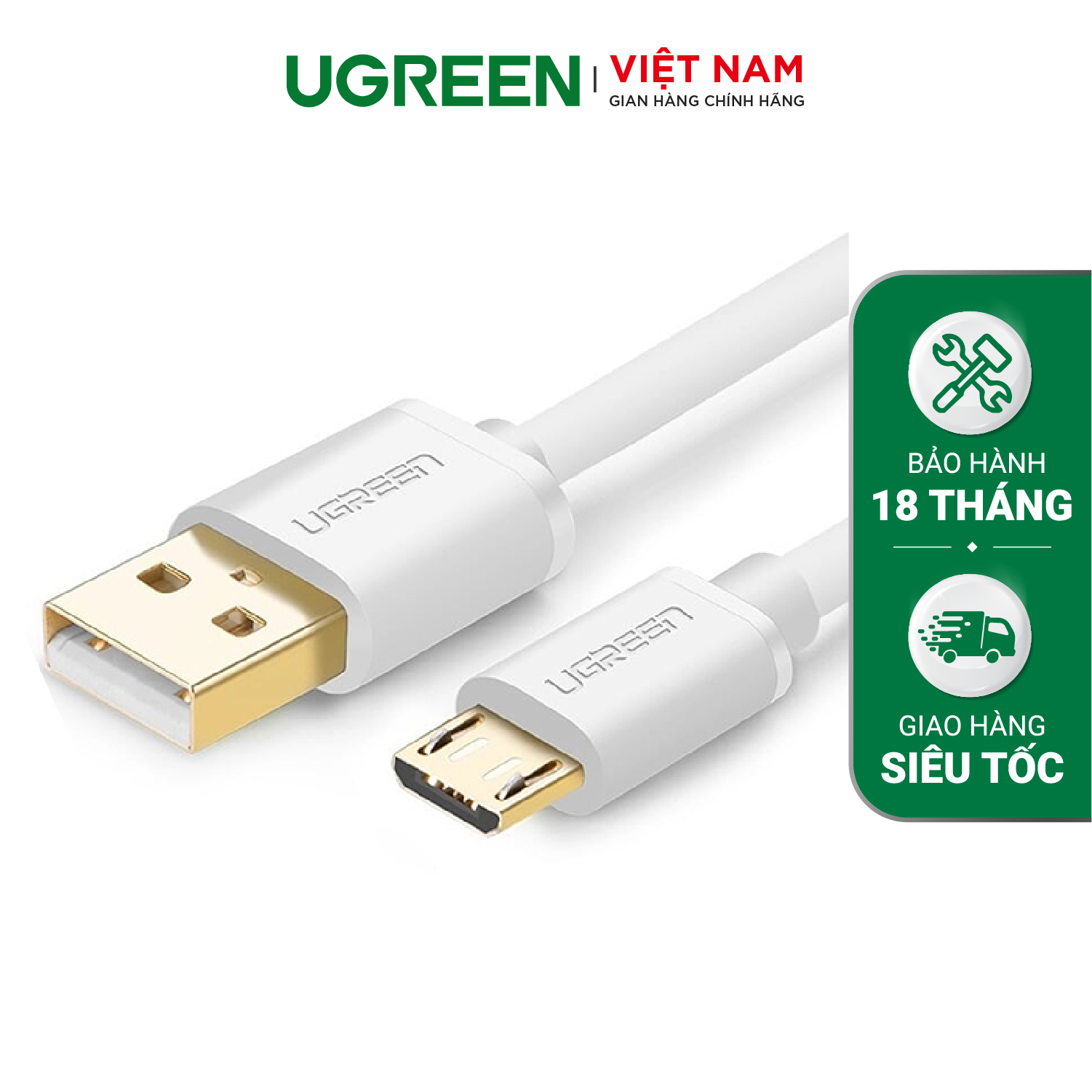 Dây Micro USB 2 sang USB mạ vàng US125