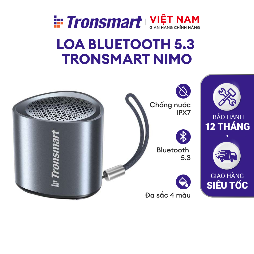 [NEW ITEM] Loa Bluetooth 5.3 Mini Di Động Tronsmart Nimo IPX7 - Đa Sắc 4 Màu - Stereo Pairing 2 Loa - Chính Hãng - Bảo Hành 12 Tháng
