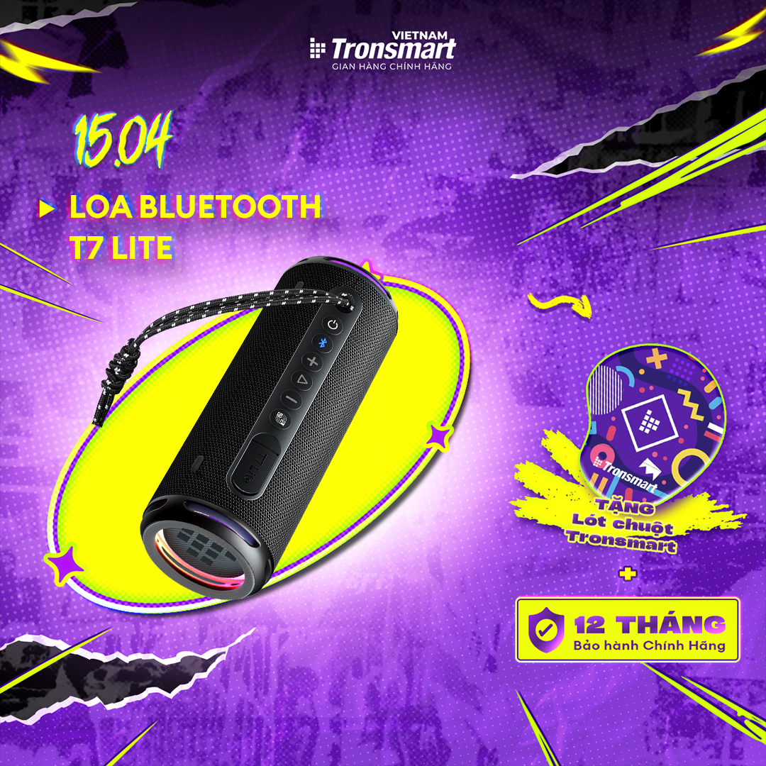[HOT ITEM] Loa Bluetooth Tronsmart T7 Lite âm thanh siêu trầm | Công suất 24W | Chống nước IPX7 | Thời gian chơi nhạc lên đến 24h | Bảo hành 12 tháng.