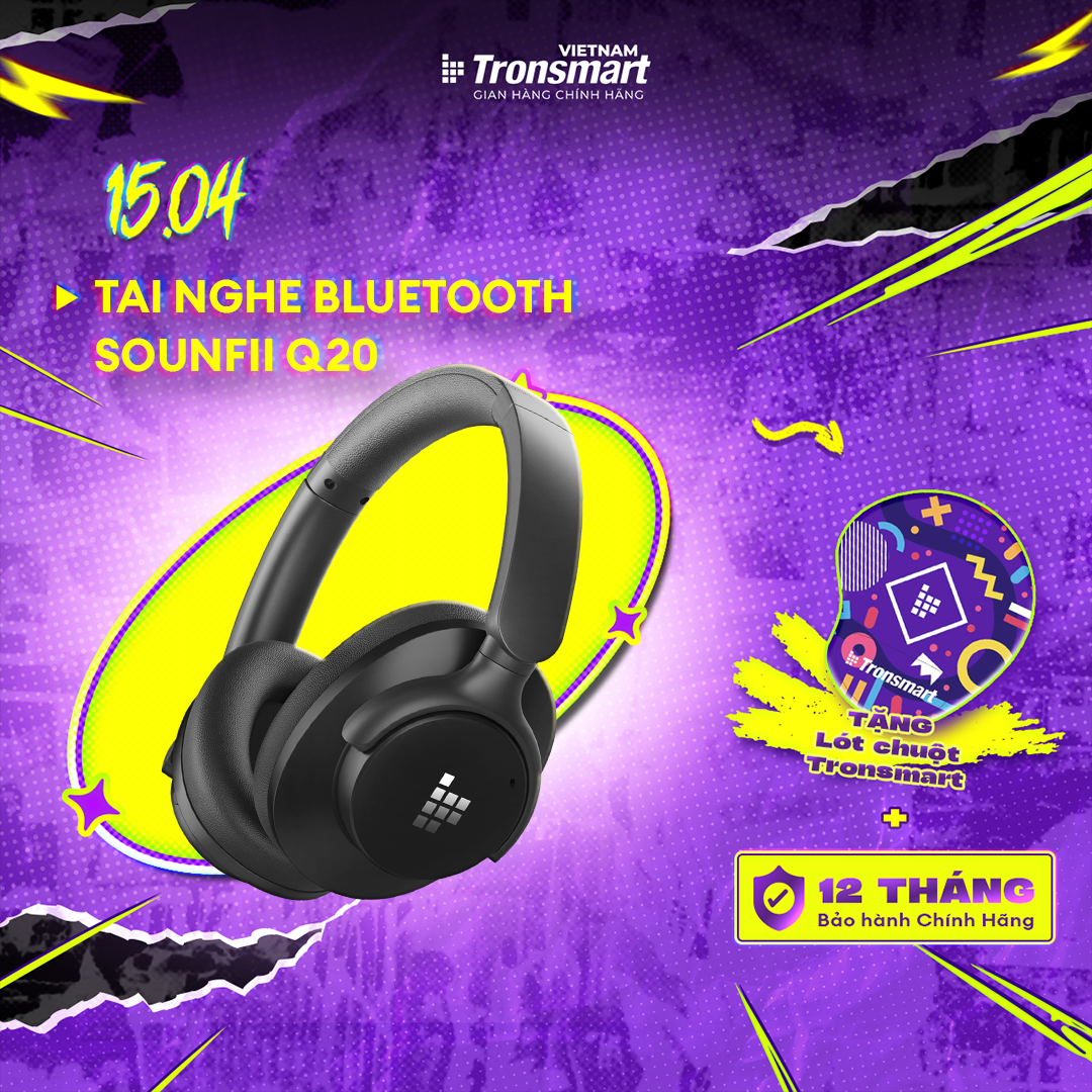 [NEW ITEM] Tai Nghe Bluetooth Tronsmart SOUNFII Q20 Chống Ồn Chủ Động | Bluetooth 5.3| Sử Dụng Đến 50h | BH 12 Tháng