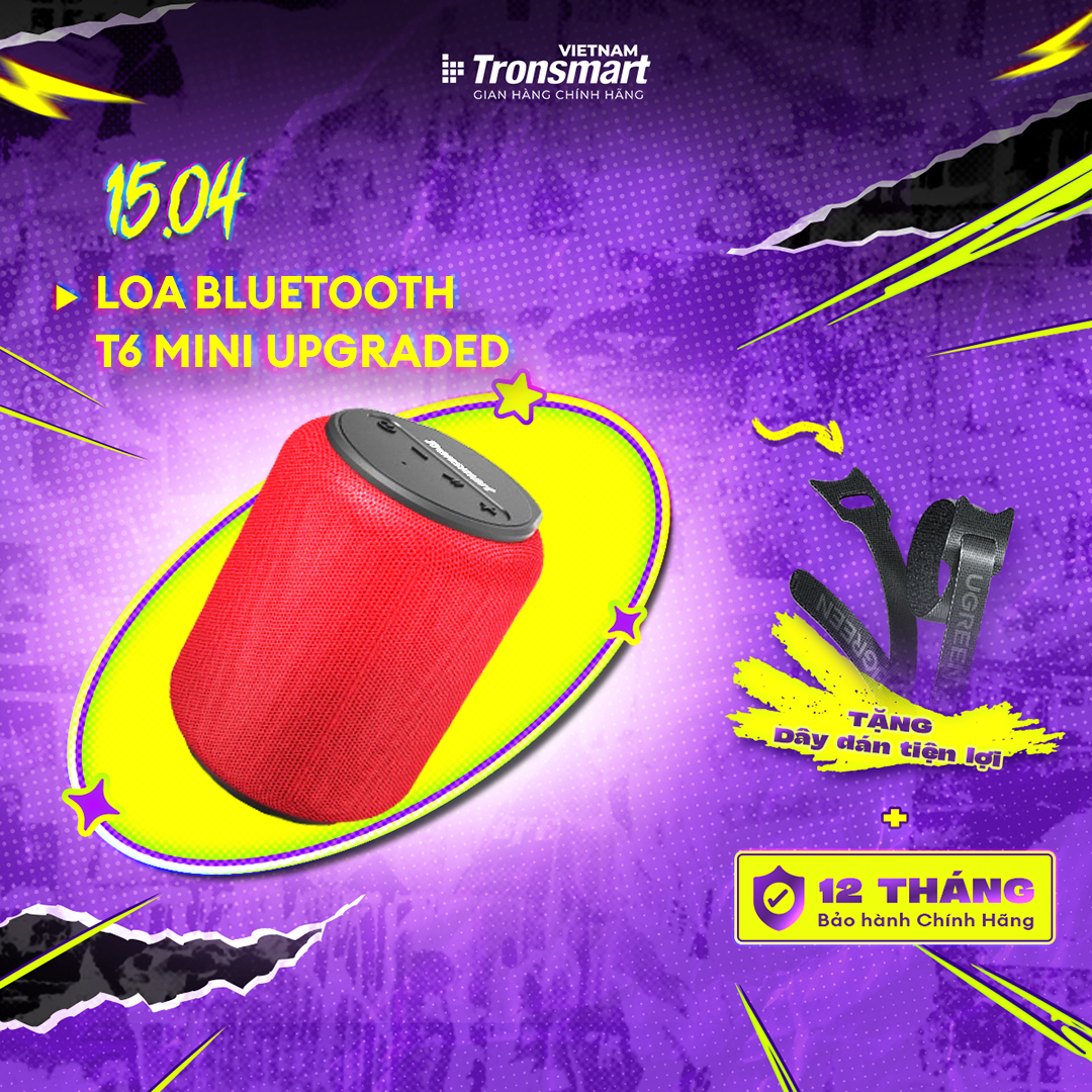 [BEST SELLER] Loa Bluetooth 5.0 Tronsmart Element T6 Mini | Công suất15W | Chống thấm nước IPX6 | Chơi nhạc lên tới 24h | Bảo Hành 12 Tháng.