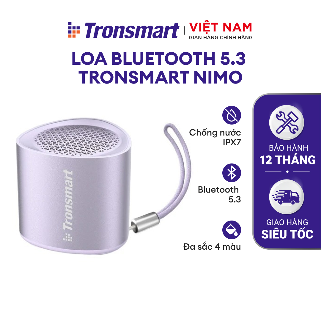 [NEW ITEM] Loa Bluetooth 5.3 Mini Di Động Tronsmart Nimo IPX7 - Đa Sắc 4 Màu - Stereo Pairing 2 Loa - Chính Hãng - Bảo Hành 12 Tháng