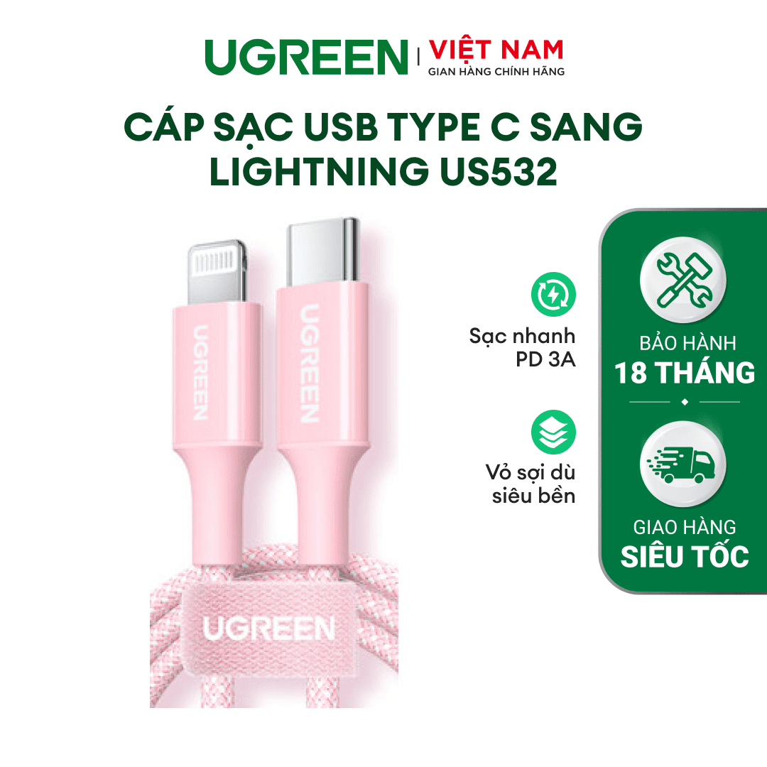 UGREEN USB-C to Lightning Cable 1m (Black)