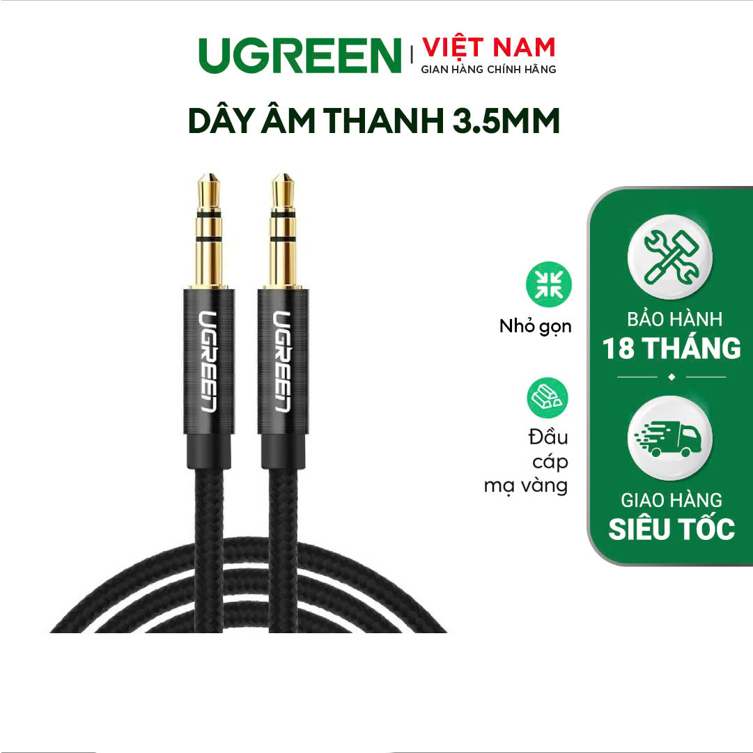 Cáp AUX 3.5mm bọc jean cao cấp dài 1M UGREEN AV113 40402