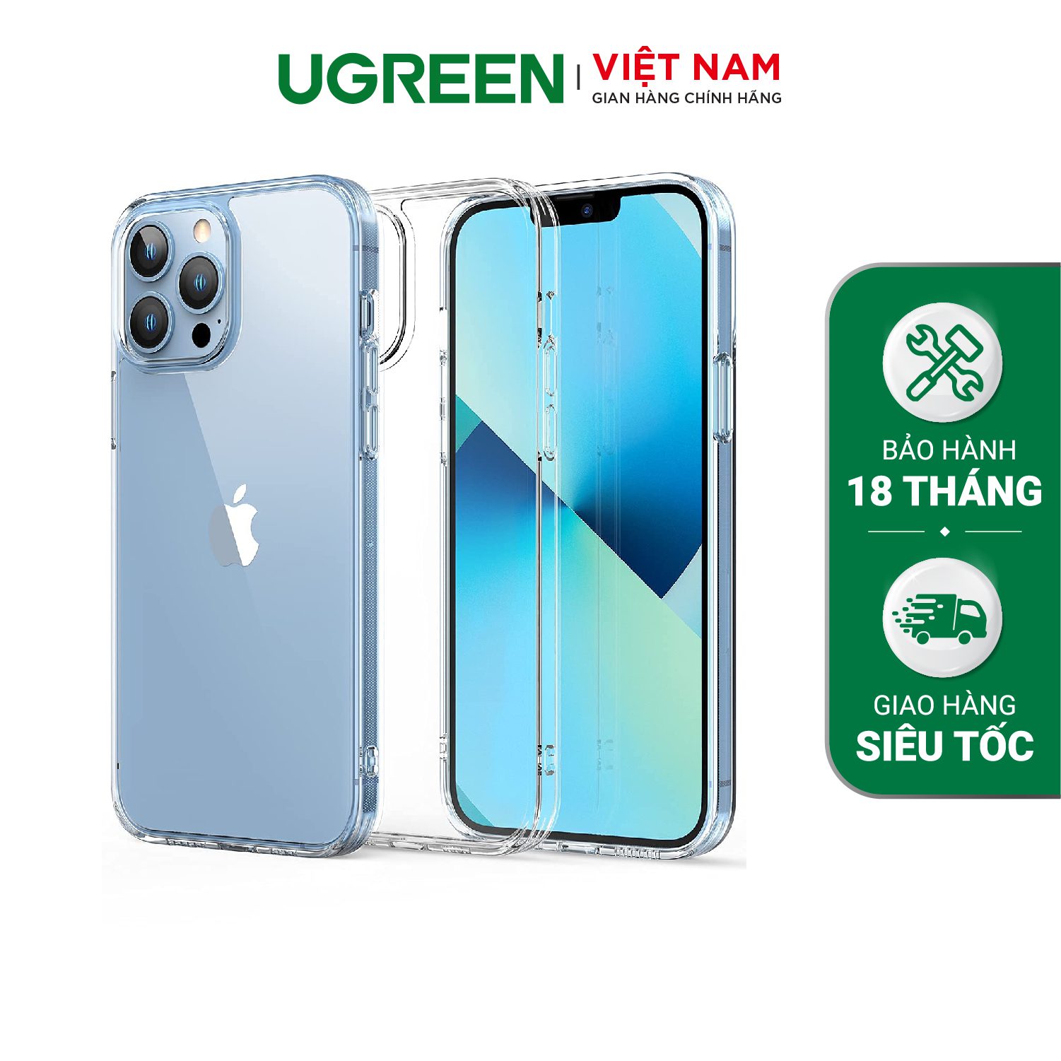 Ốp lưng kèm giá đỡ điện thoại iPhone UGREEN - Khung kim loại, vỏ TPU trong suốt chống trầy xước, bám vân tay - Dành cho iPhone 13, iPhone 13 Pro, iPhone 13 Pro Max - 90154-iP13 Pro max