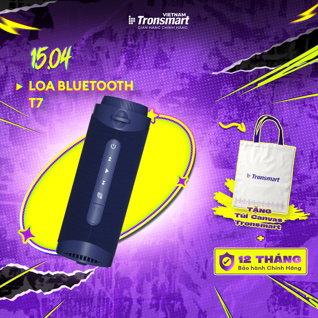 [VOUCHER 100K] Loa Bluetooth Tronsmart T7 | Công suất 30W | Chống nước IPX7 | Âm thanh siêu trầm | Bảo hành 12 tháng.