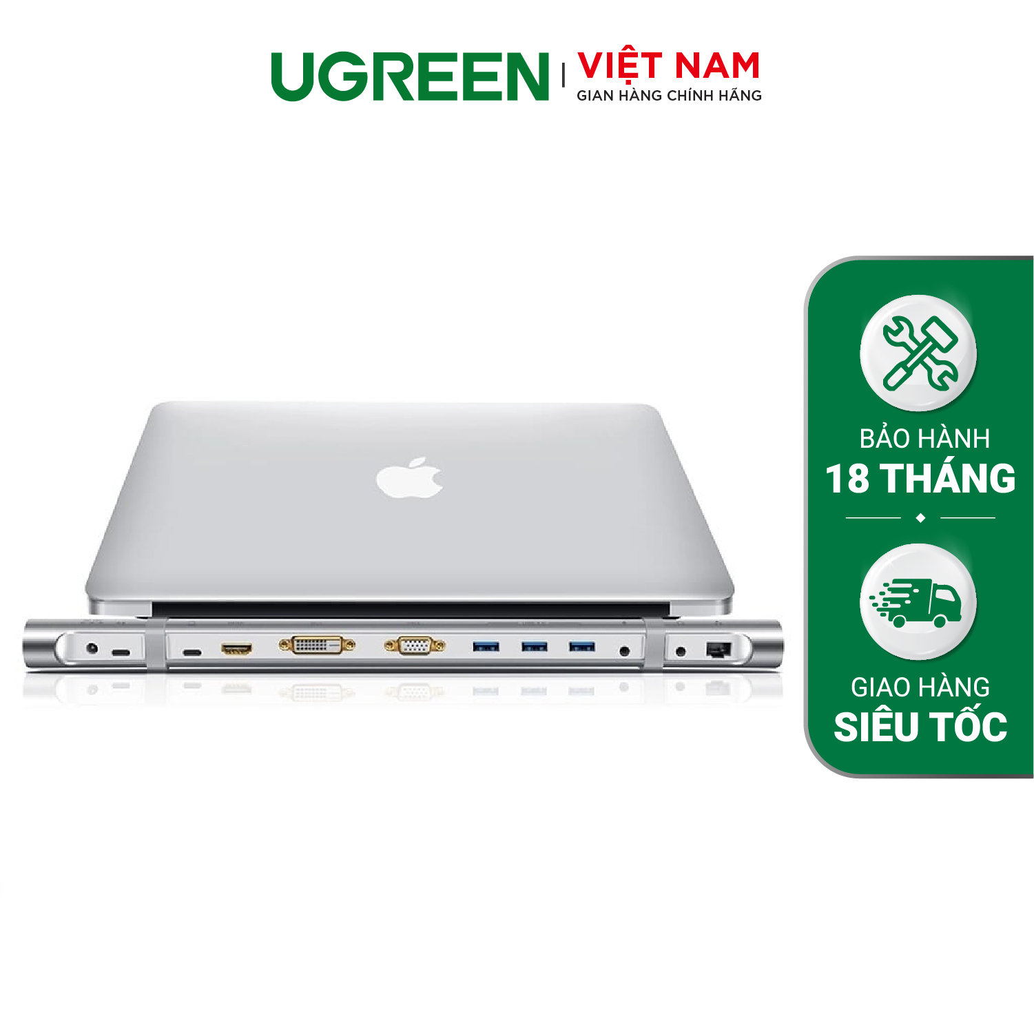 Dock chuyển đổi đa năng Type-C 1*USB-C female, 1*HDMI, 1*DVI(24+1), 1*VGA, 1*RJ45( Gigabit), 3*USB 3