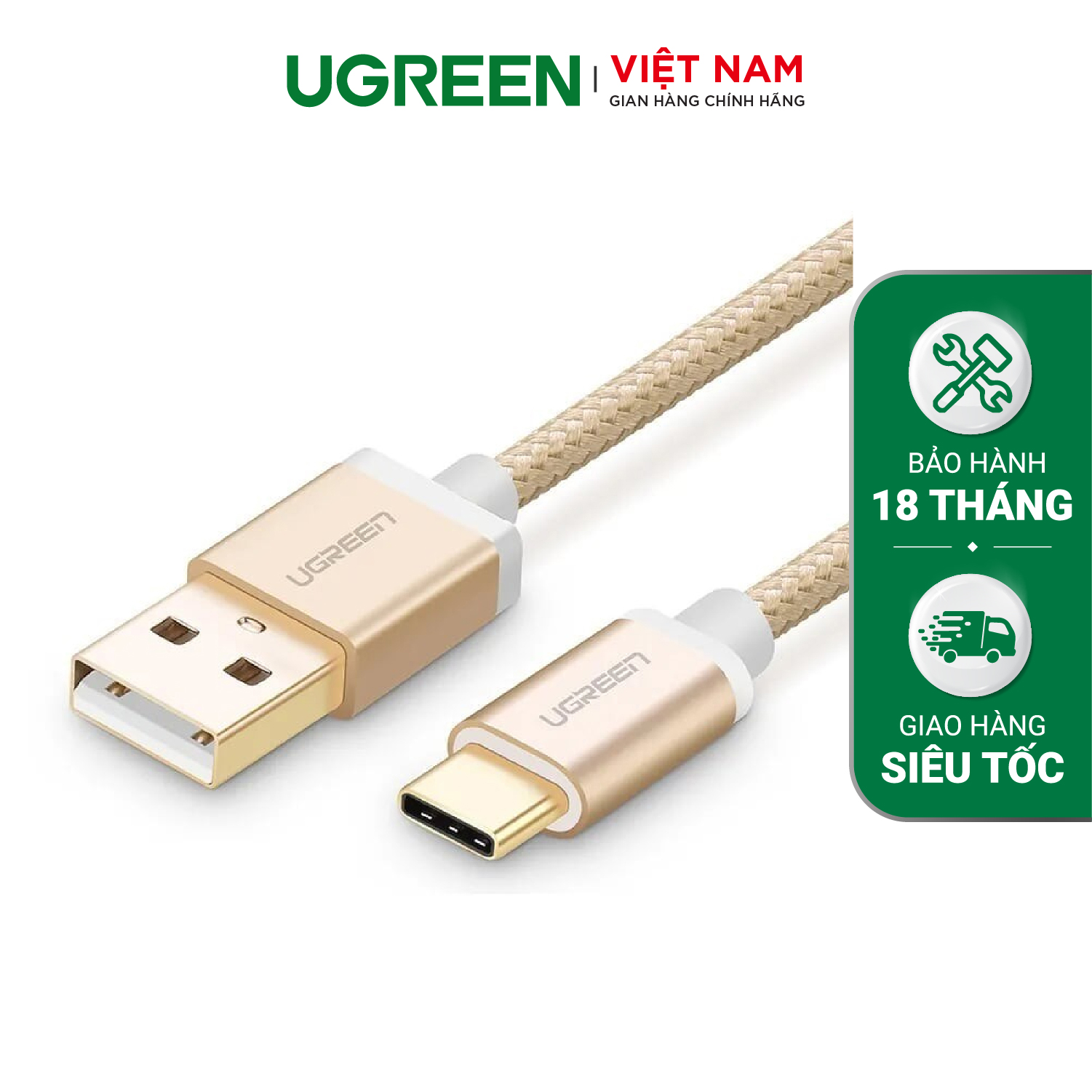 Dây USB 2 sang Type-C đầu nhôm dây bọc vinyl US174