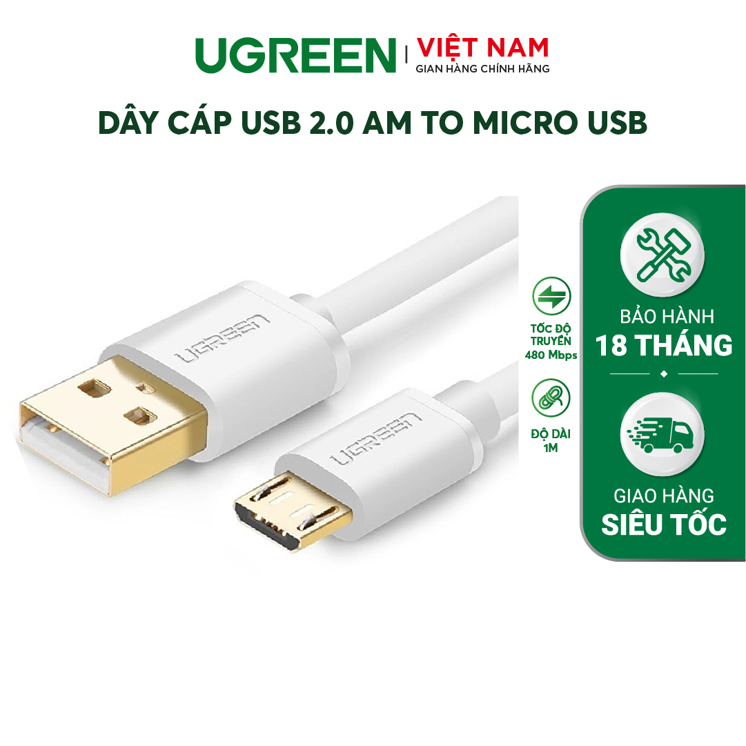 Dây Micro USB 2 sang USB mạ vàng US125