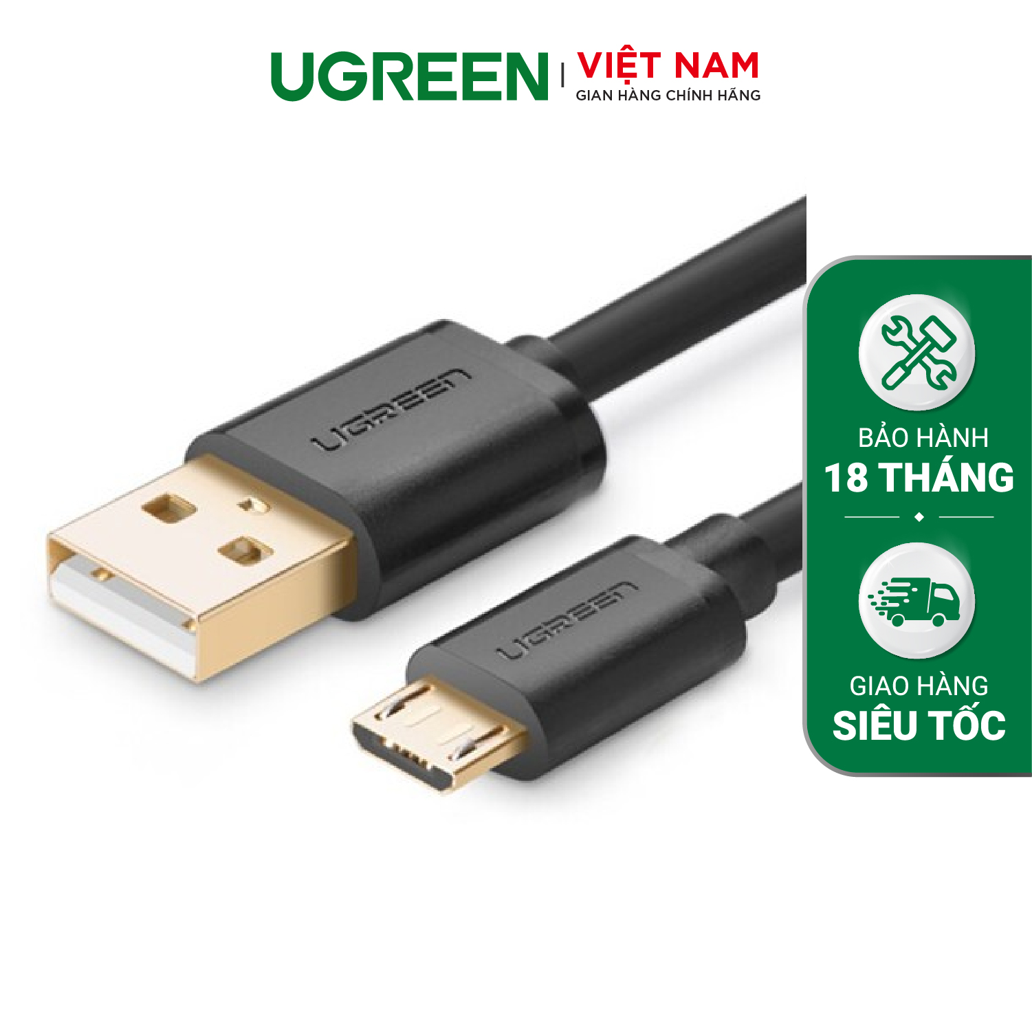 Dây Micro USB 2 sang USB mạ vàng US125