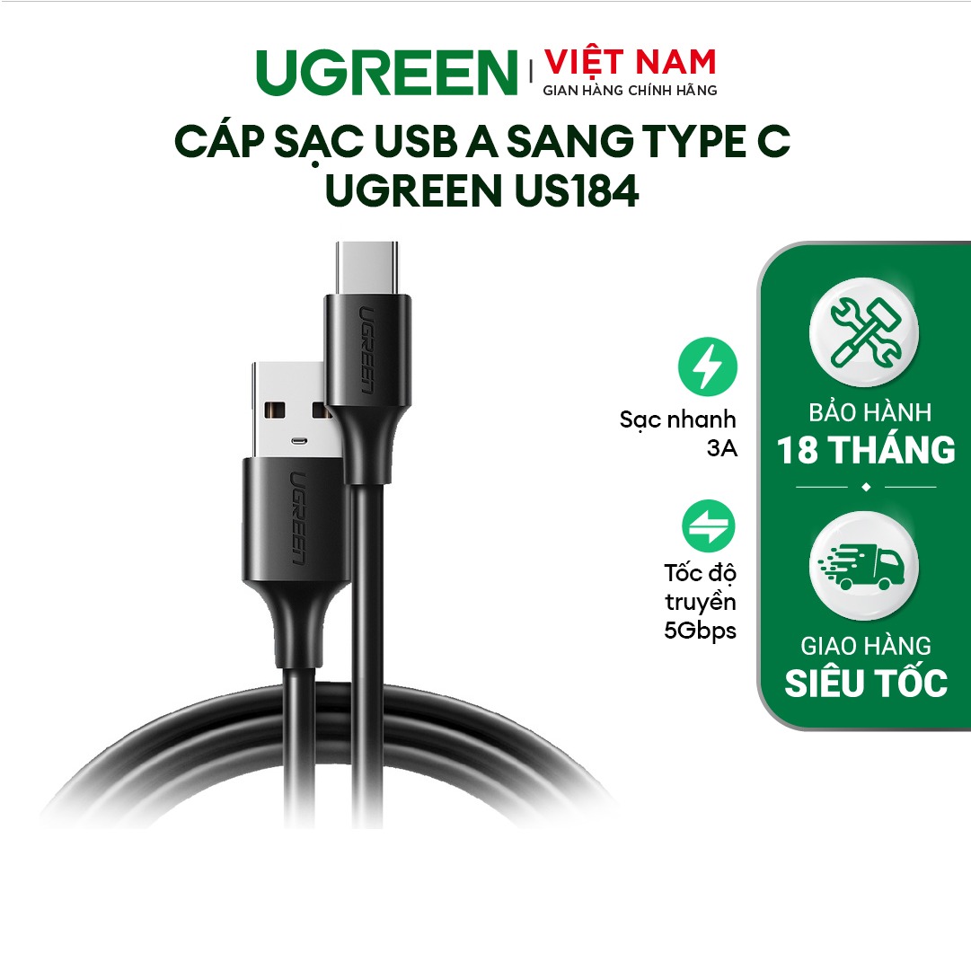 Cáp USB 3.0 sang Type-C US184 dài 0.5m