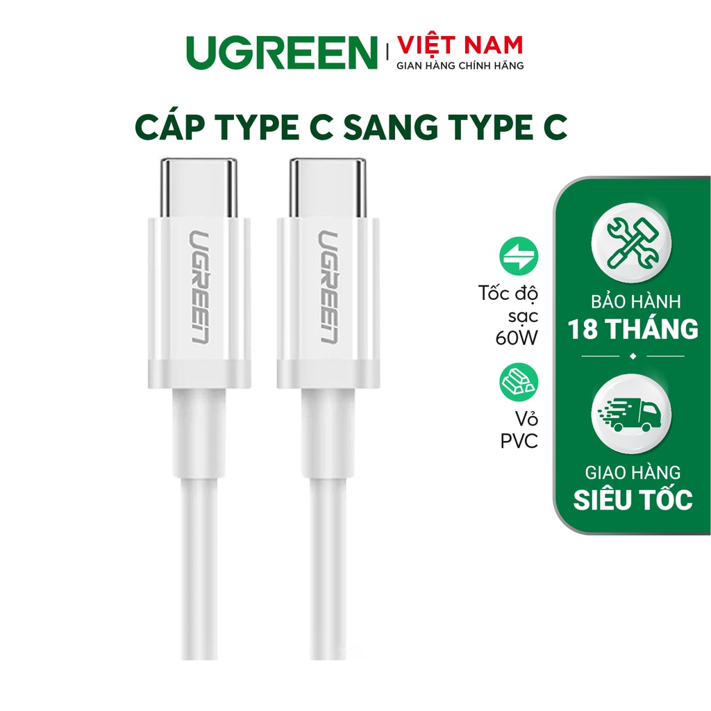 Cáp Type C to Type C Sạc nhanh Trắng US264