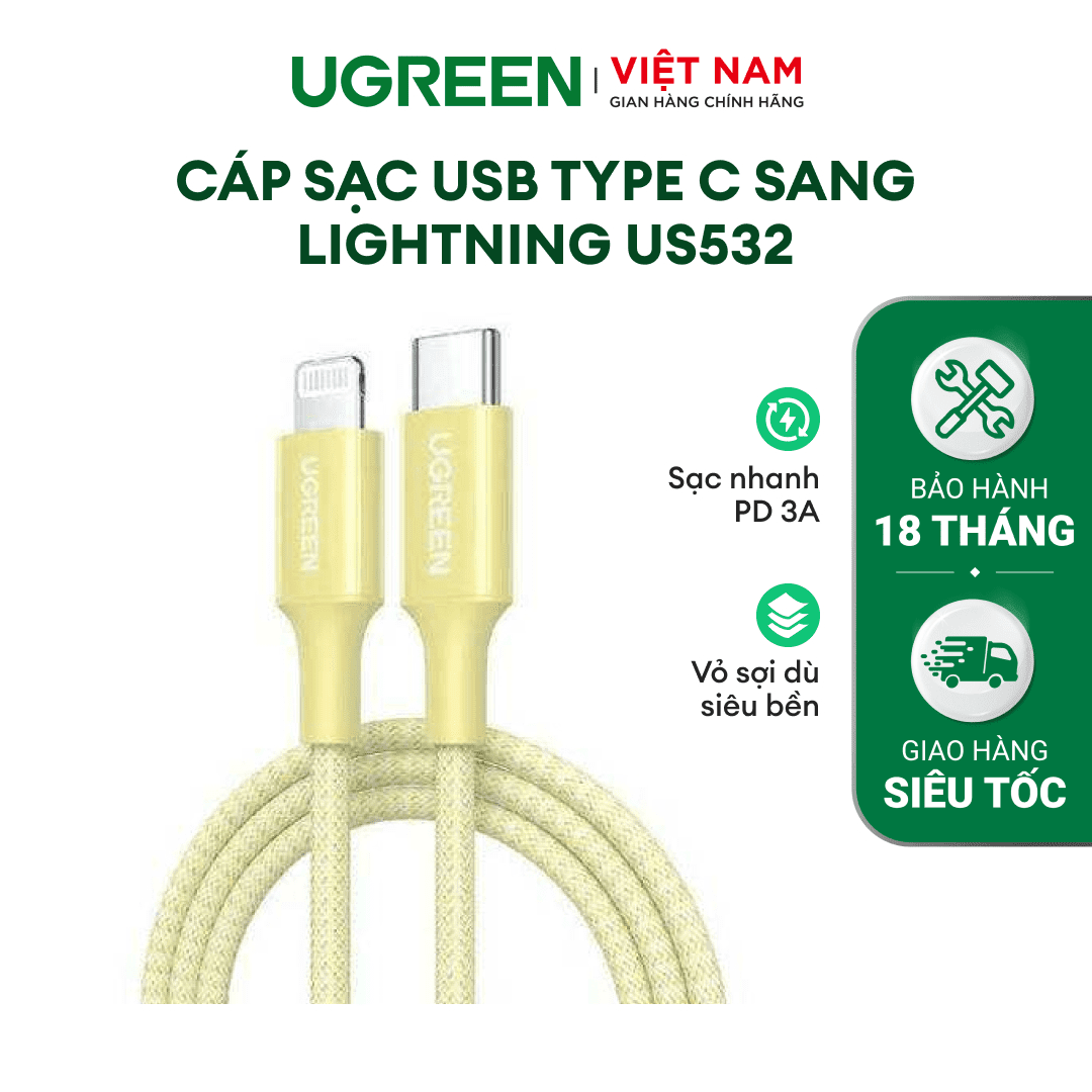 UGREEN USB-C to Lightning Cable 1m (Black)