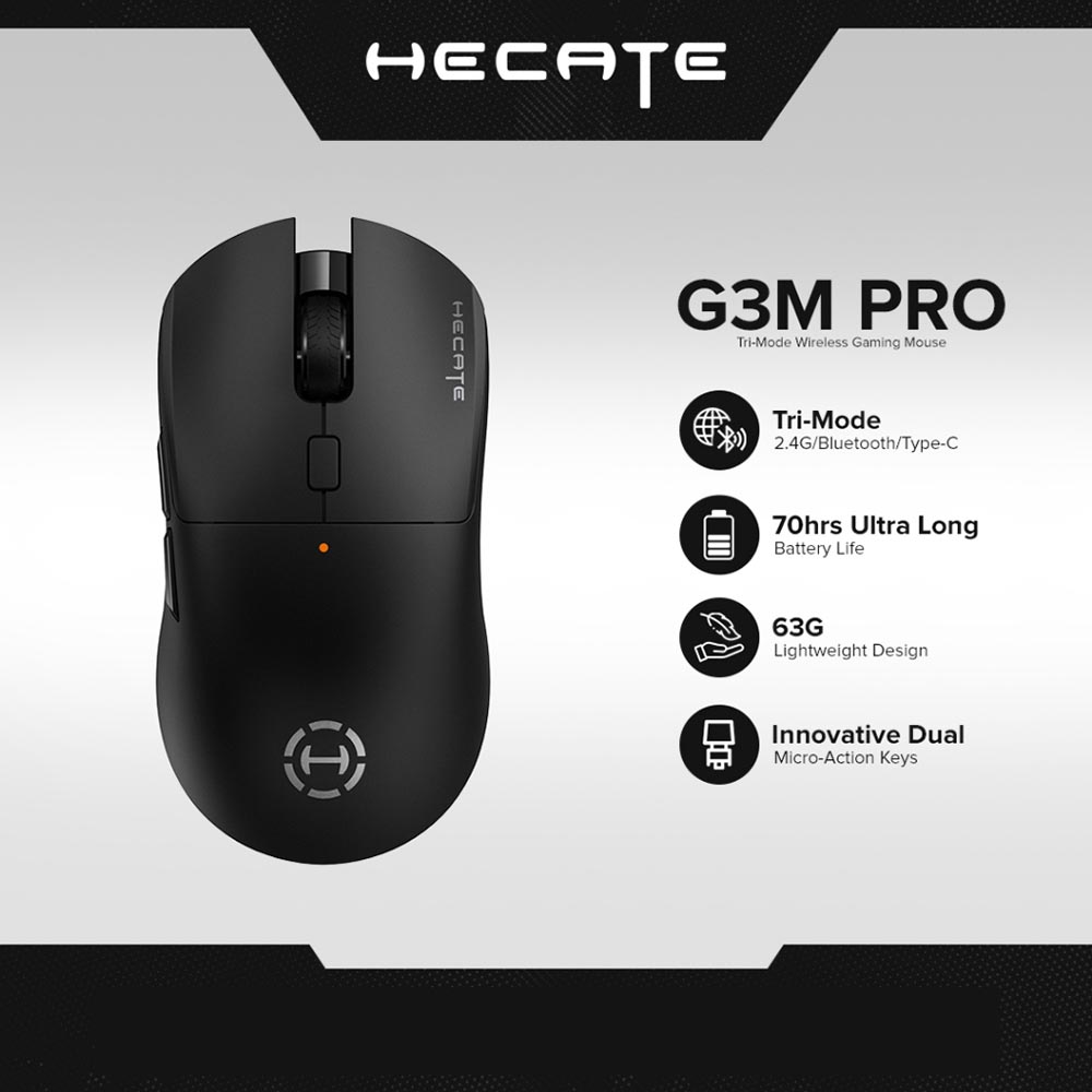 Chuột máy tính không dây 2.4Ghz+Bluetooth EDIFIER hiệu HECATE G3M PRO 3 chế độ màu tím trong