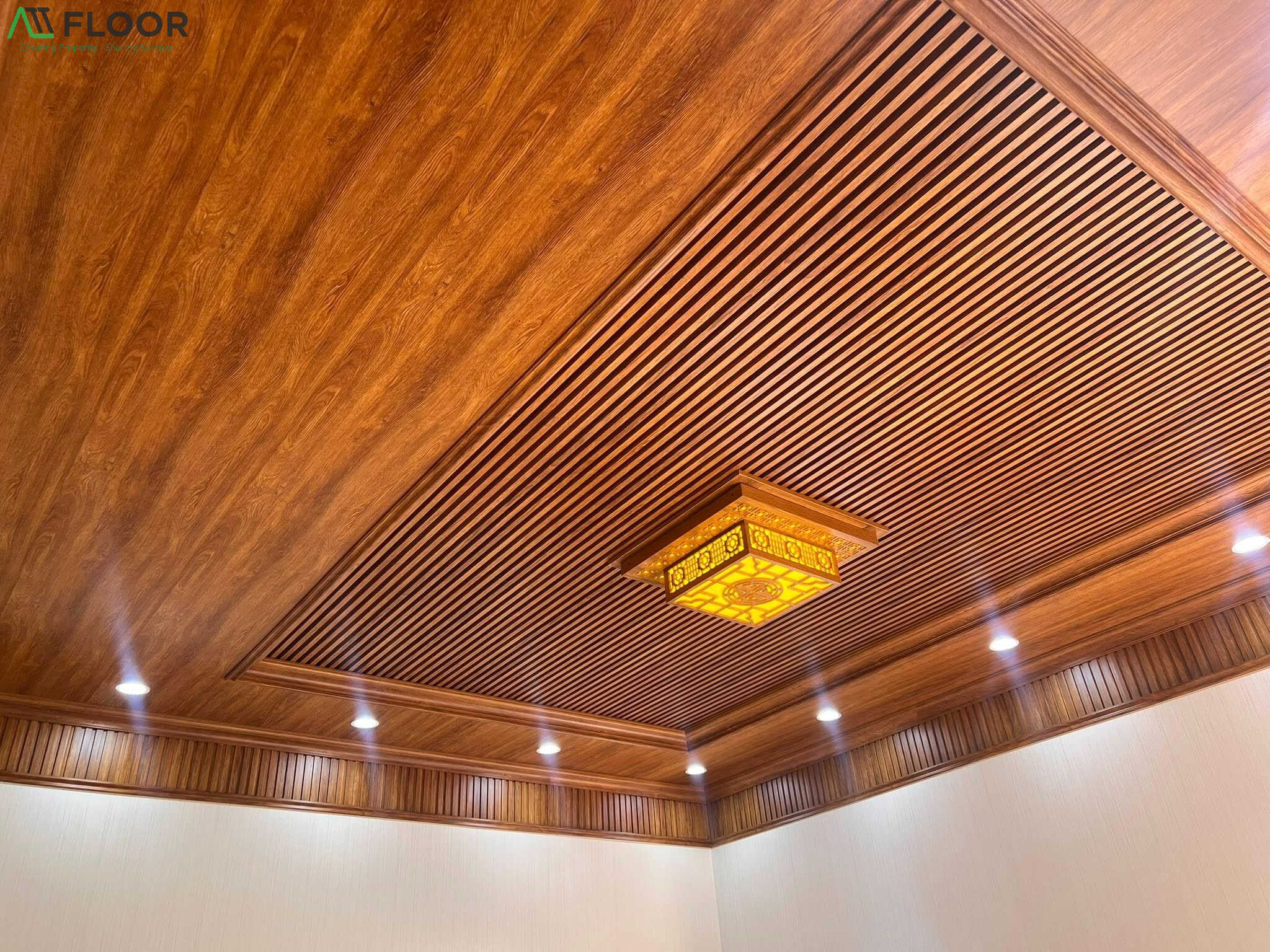 wood-look plastic ceiling panels