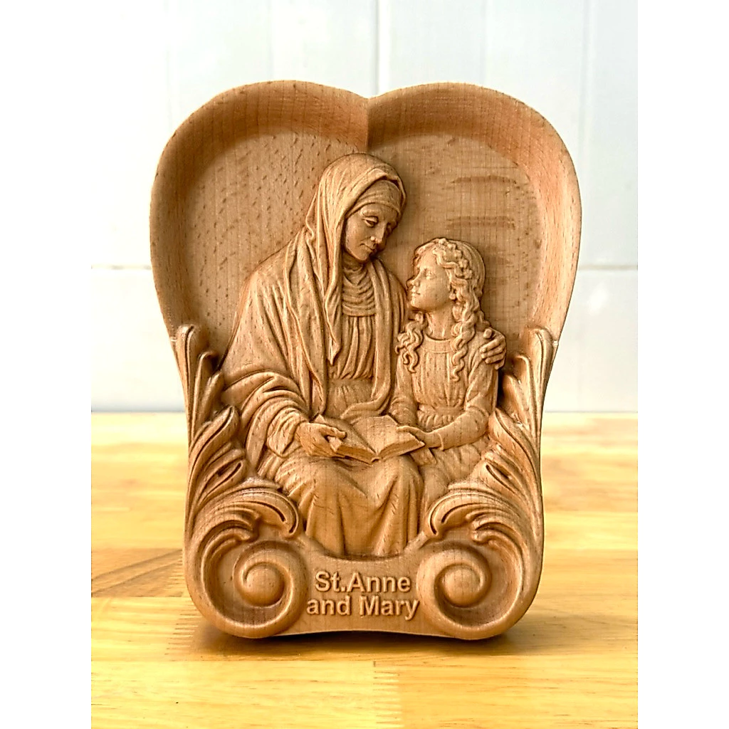 PHÙ ĐIÊU HÌNH TIM THÁNH ANNA VÀ ĐỨC MẸ MARIA (Saint Anne & Mary mother of Jesus)