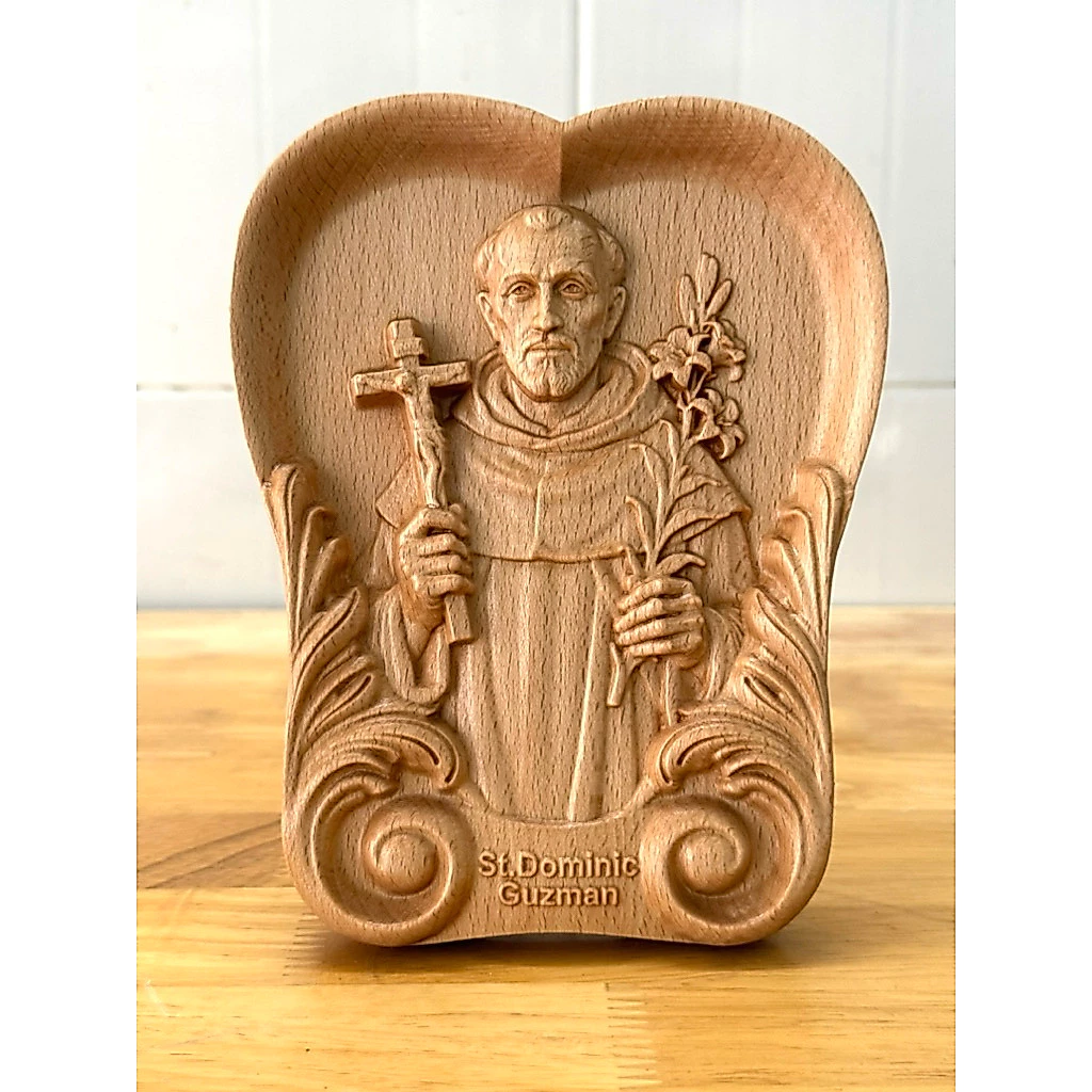 PHÙ ĐIÊU HÌNH TIM THÁNH ĐA MINH( ST. DOMINIC GUZMAN)