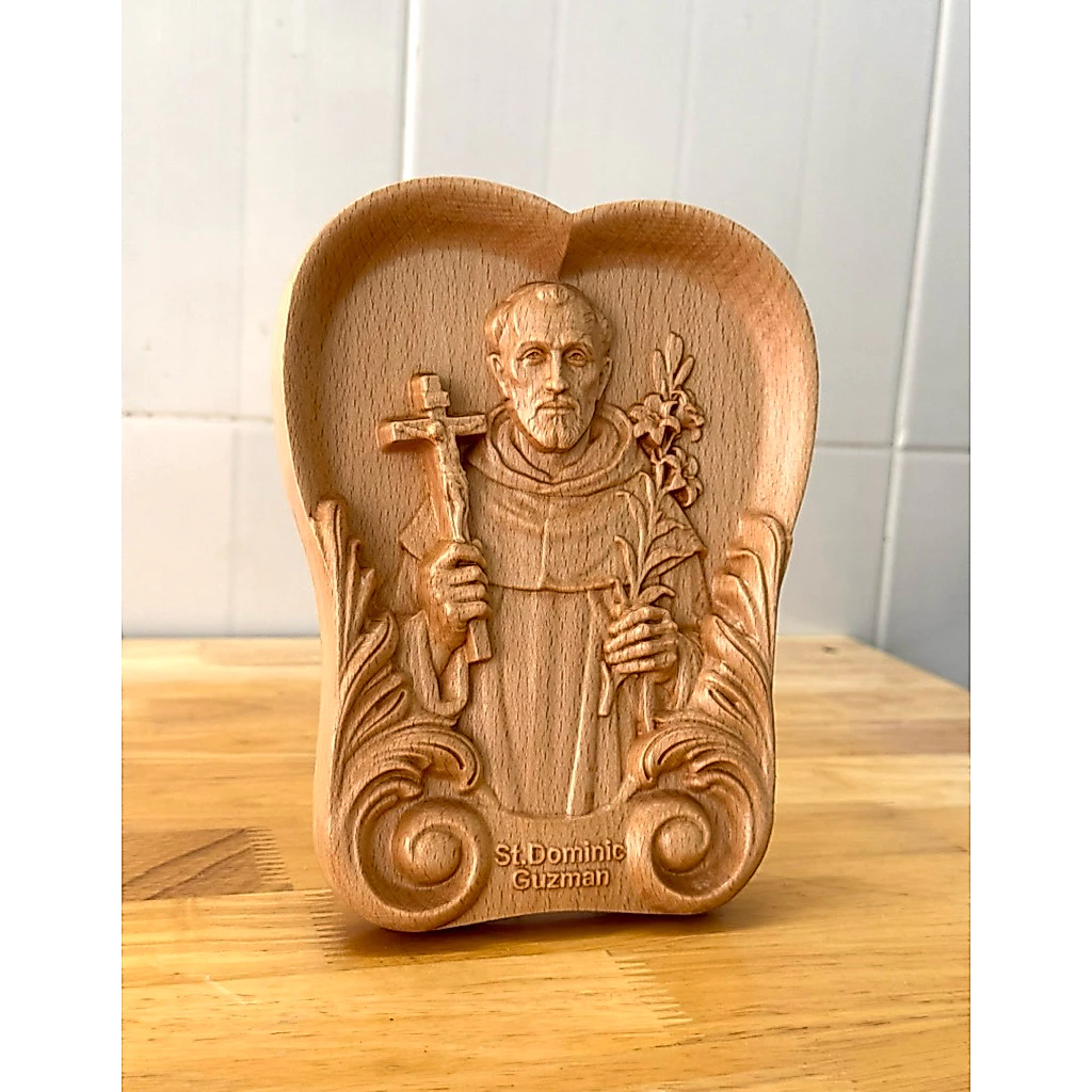 PHÙ ĐIÊU HÌNH TIM THÁNH ĐA MINH( ST. DOMINIC GUZMAN)