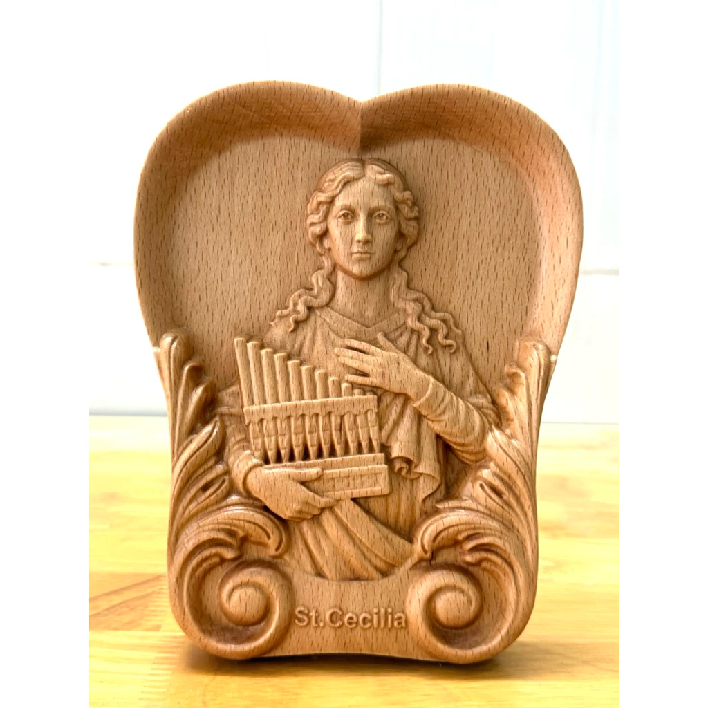 PHÙ ĐIÊU HÌNH TIM THÁNH CECILIA (Saint Cecilia), GỖ BEECH