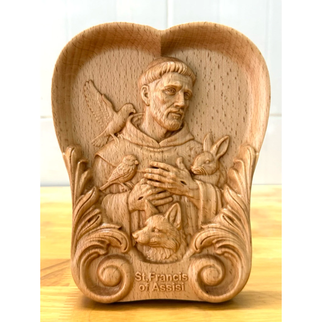 PHÙ ĐIÊU HÌNH TM THÁNH FRANCIS (Saint Francis of Assisi) , GỖ BEECH