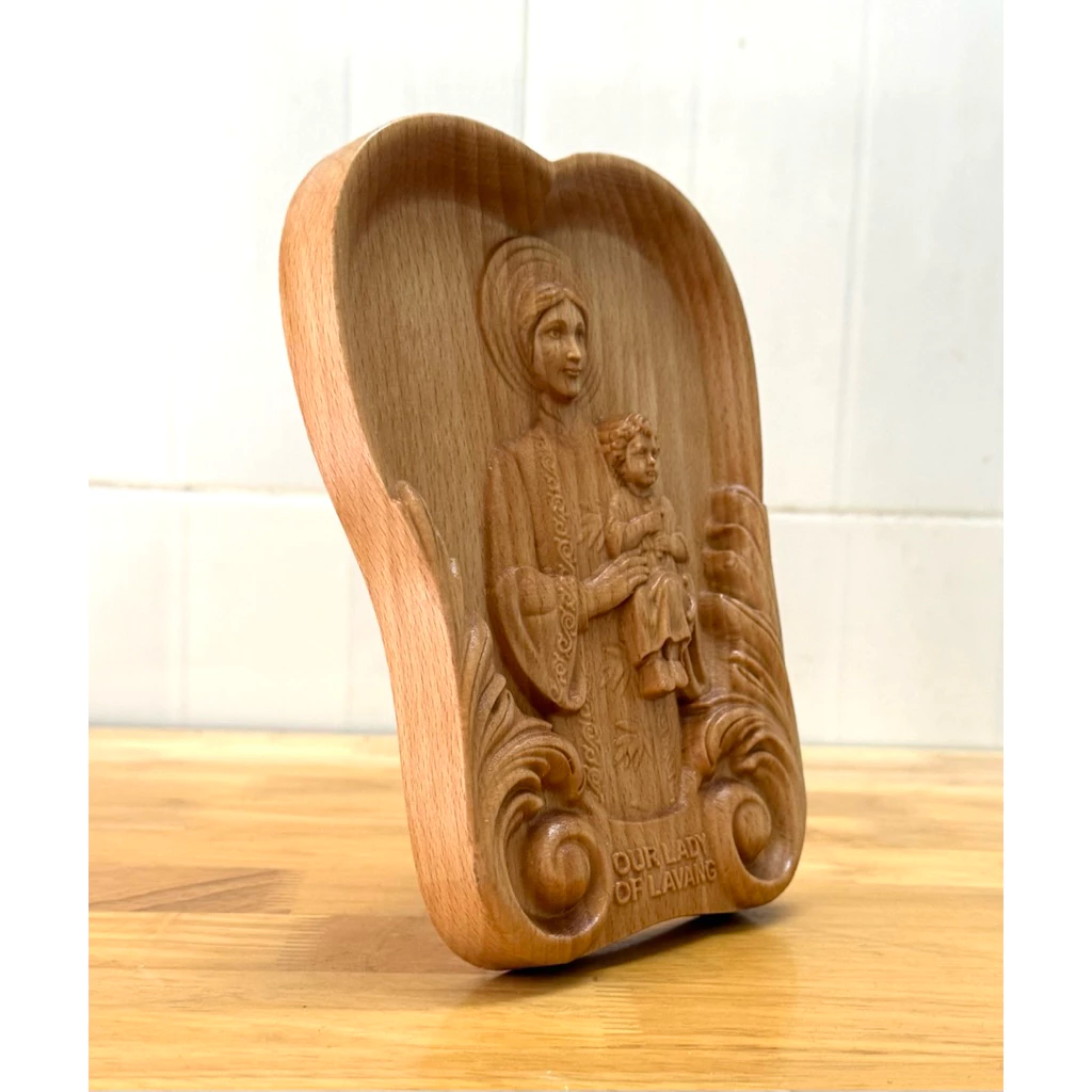 PHÙ ĐIÊU HÌNH TIM ĐỨC MẸ LA VANG, GỖ BEECH