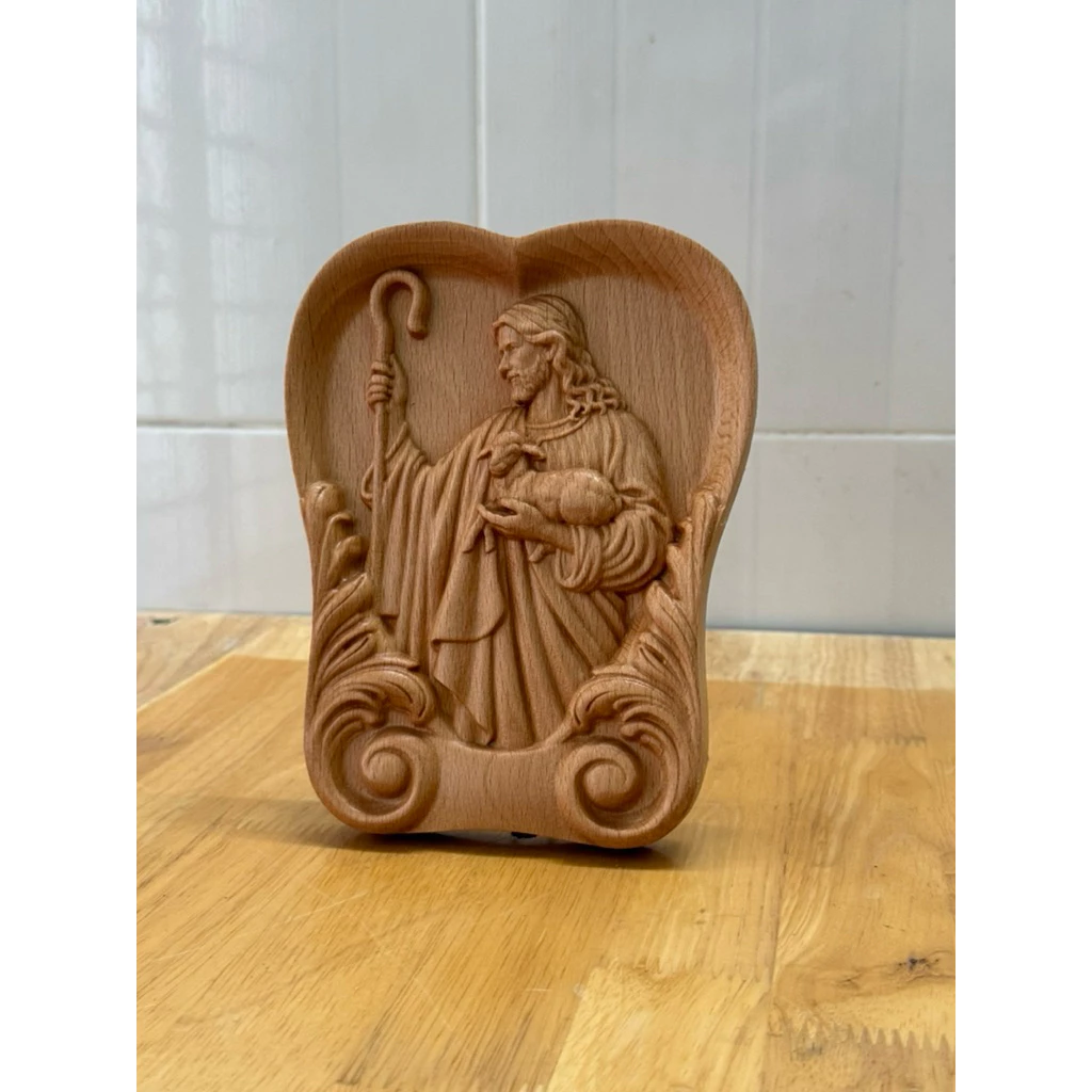 PHÙ ĐIÊU HÌNH TIM CHÚA CHIÊN LÀNH (The Good Shepherd),  GỖ BEECH