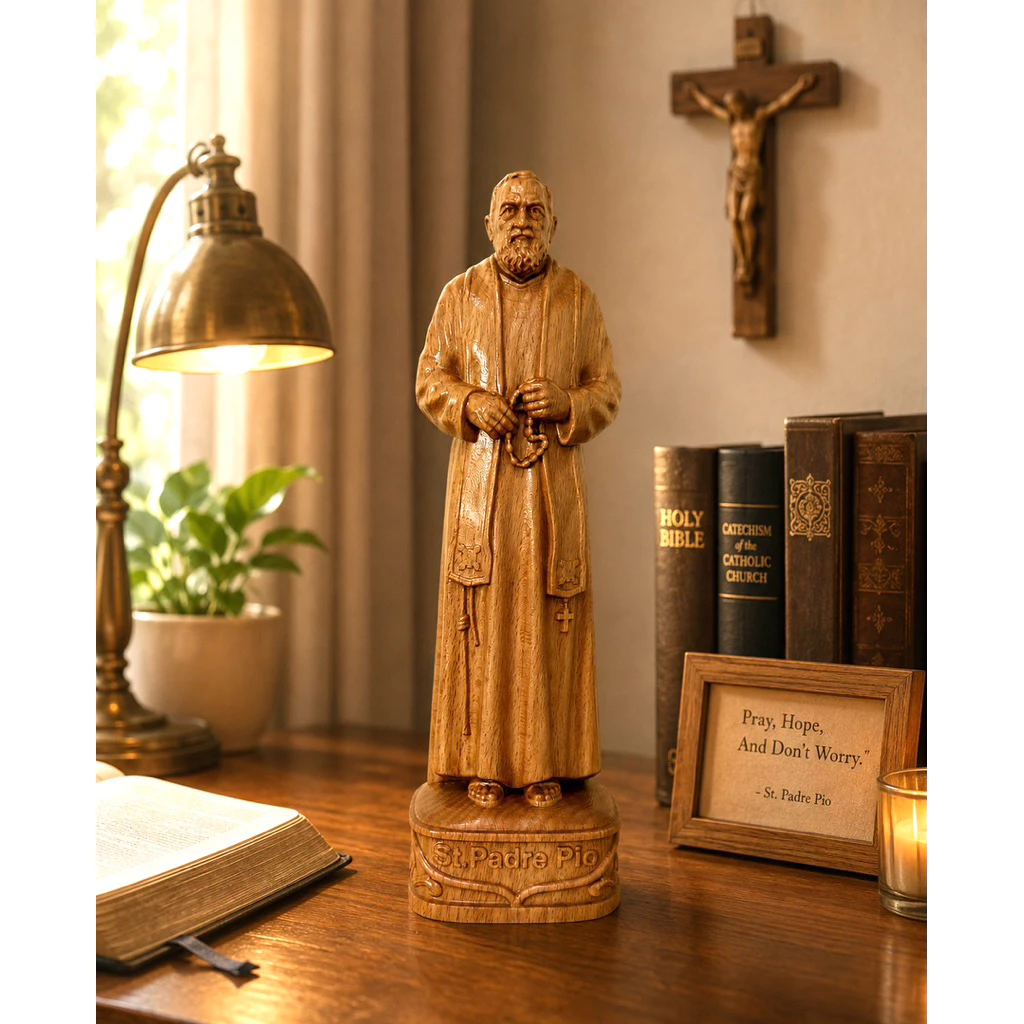 TƯỢNG THÁNH PADRE PIO, CAO 30CM