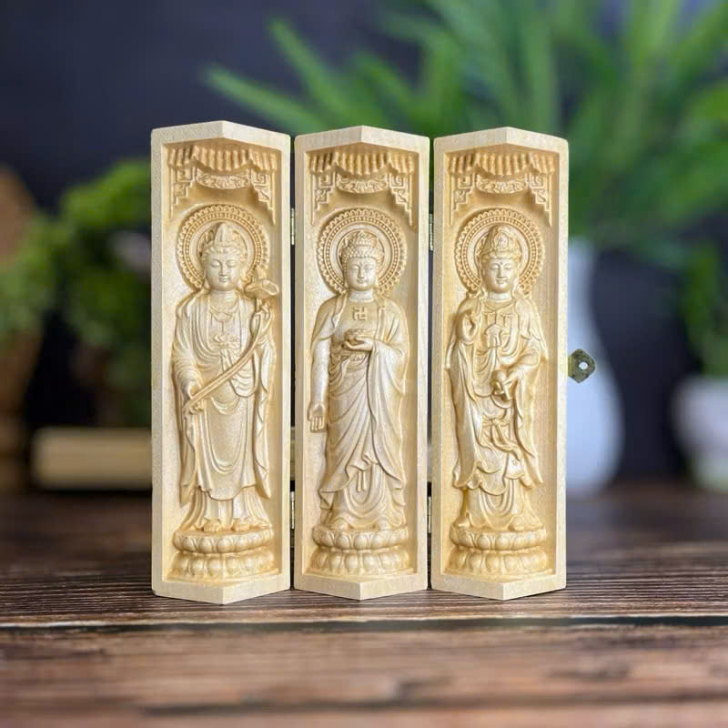 BỘ TƯỢNG TÂY PHƯƠNG TAM THÁNH 20CM, GỖ MAPLE