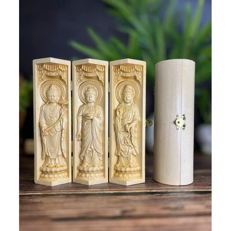 BỘ TƯỢNG TÂY PHƯƠNG TAM THÁNH 20CM, GỖ MAPLE