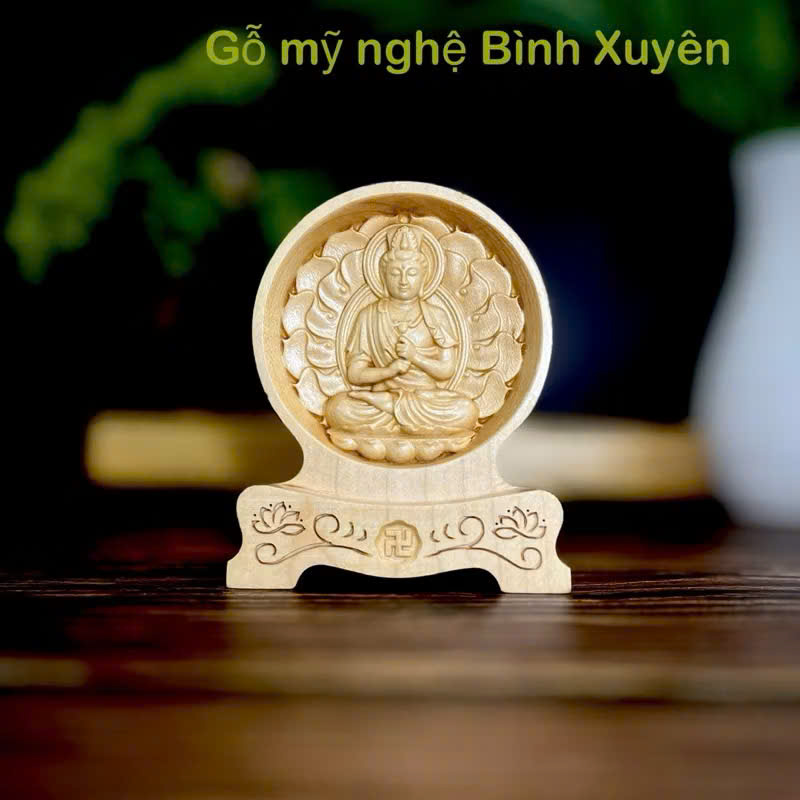 Tượng Như Lai Đại Nhật - Bản mệnh cho người tuổi Mùi, Thân, chạm 2 mặt giống nhau để ô tô