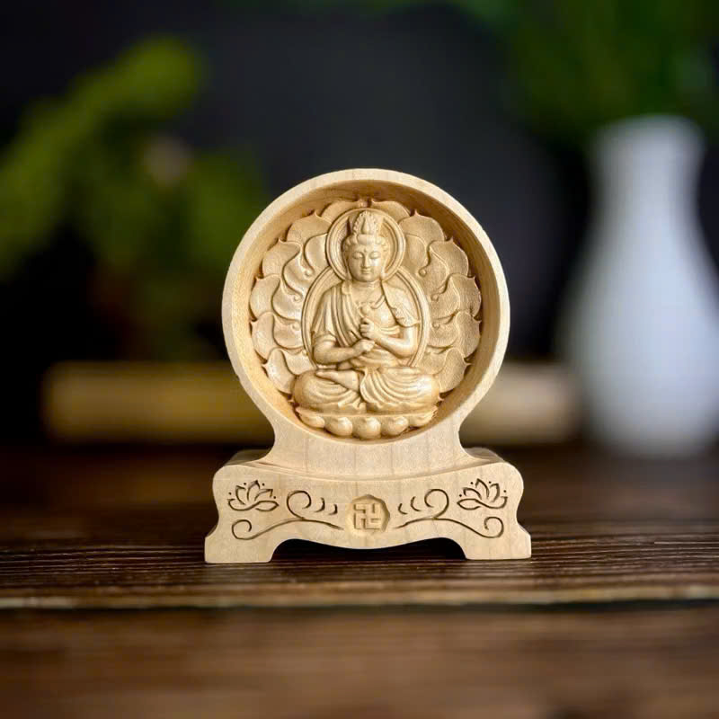 Tượng Như Lai Đại Nhật - Bản mệnh cho người tuổi Mùi, Thân, chạm 2 mặt giống nhau để ô tô