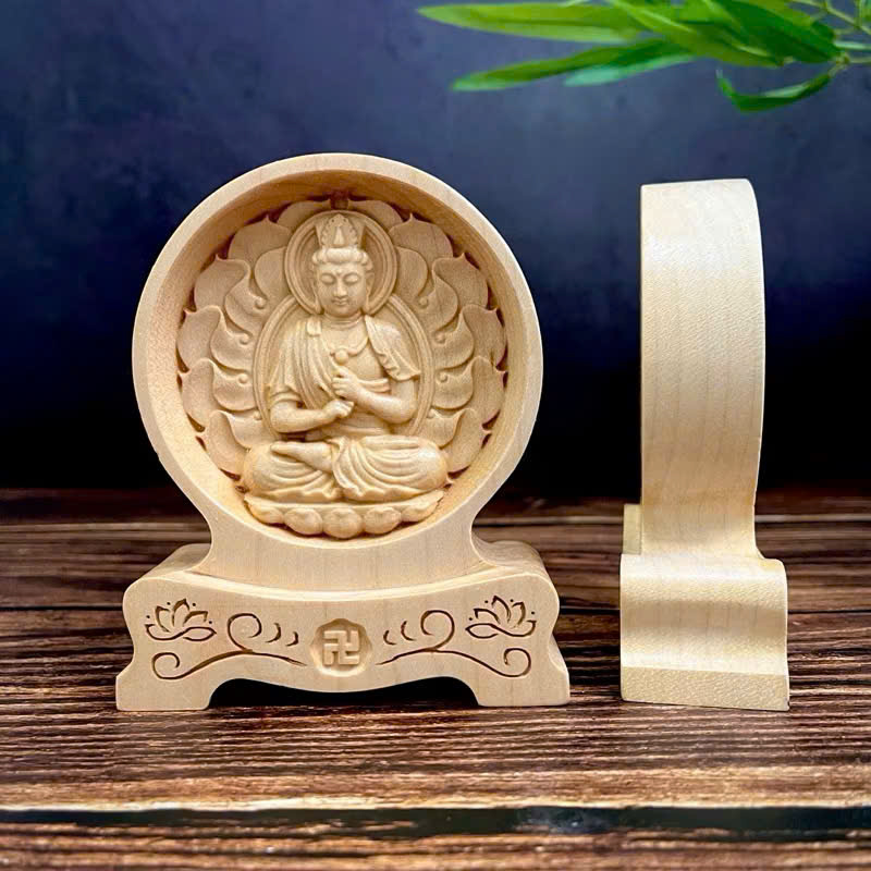 Tượng Như Lai Đại Nhật - Bản mệnh cho người tuổi Mùi, Thân, chạm 2 mặt giống nhau để ô tô