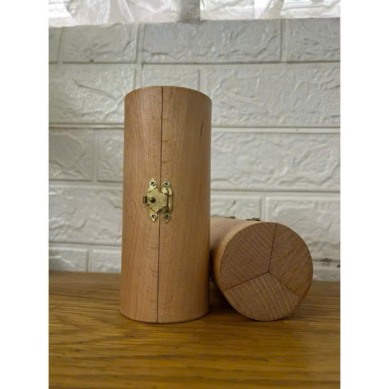 Bộ bàn thờ công giáo mini Chúa 3 Ngôi - Đức mẹ Lộ Đức, cao 15cm, gỗ Beech