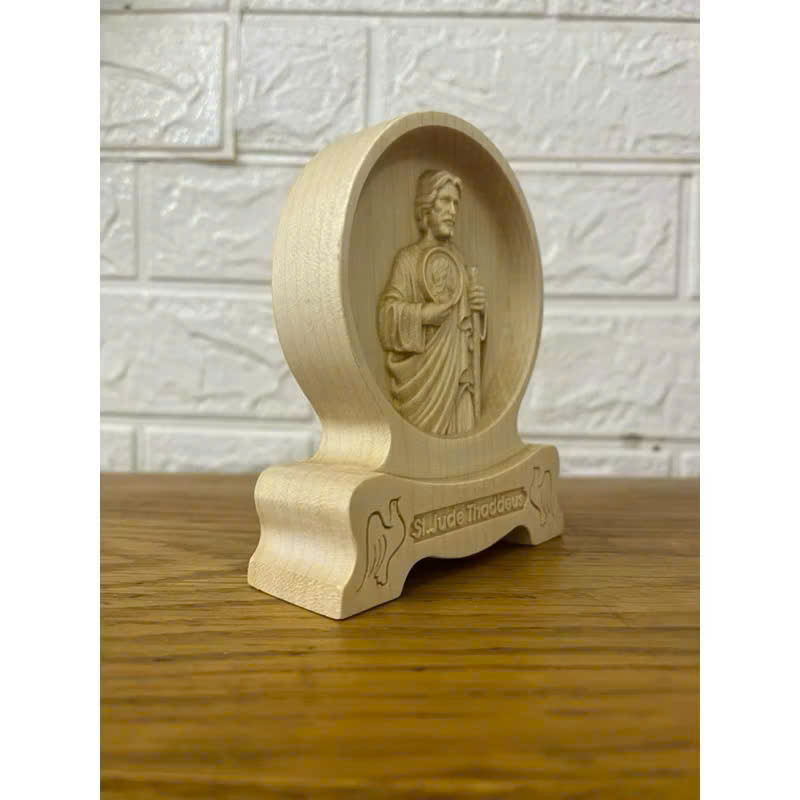 PHÙ ĐIÊU ĐỂ BÀN THÁNH JUDE (Saint Jude Thaddeus), CAO 12CM, GỖ MAPLE