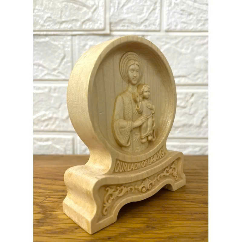 PHÙ ĐIÊU ĐỂ BÀN ĐỨC MẸ  LA VANG, CAO 12CM, GỖ MAPLE
