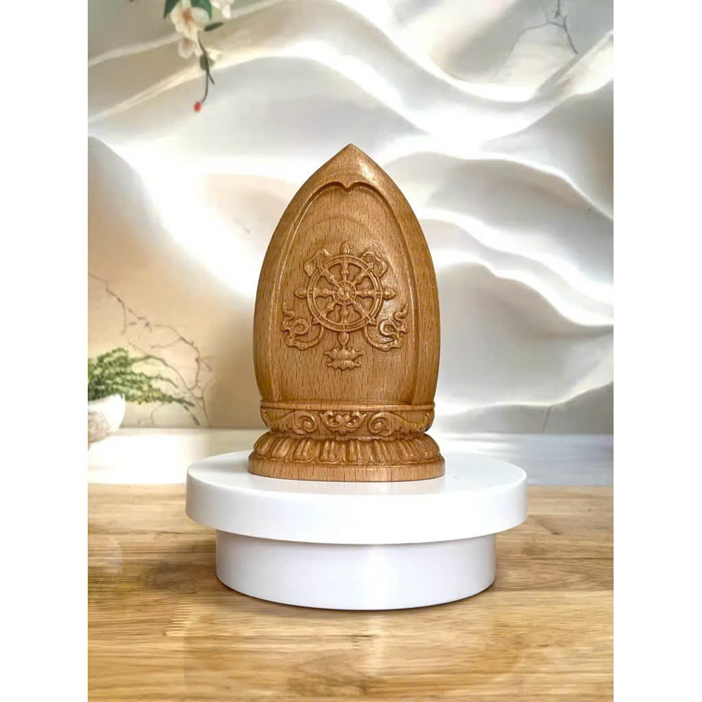 Tượng Phật Thích Ca Mâu Ni gỗ beech, cao 15cm