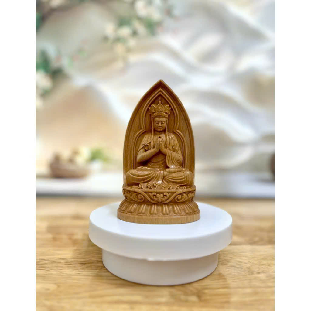 TƯỢNG ĐỊA TẠNG BỒ TÁT CAO 13CM, GỖ BEECH