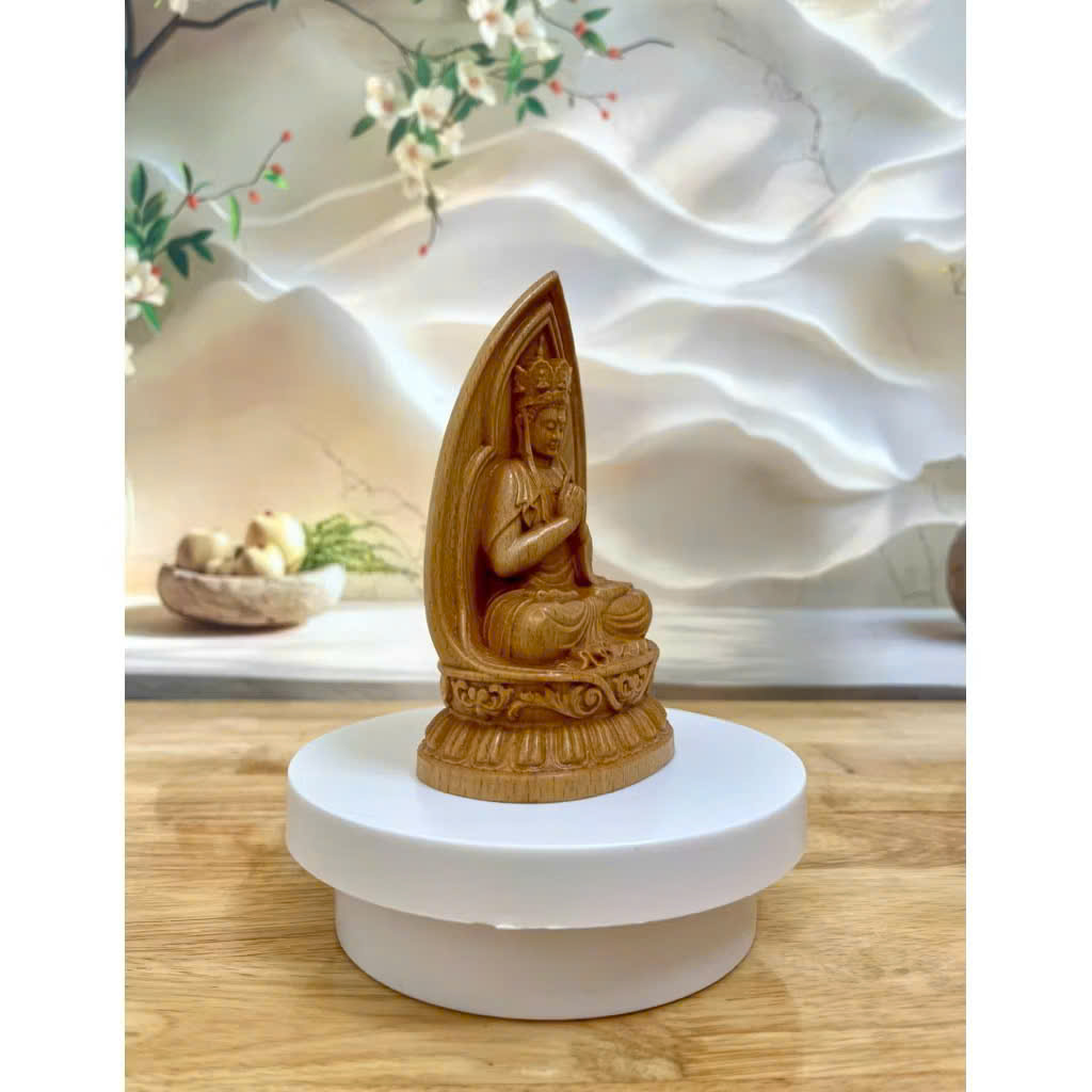 TƯỢNG ĐỊA TẠNG BỒ TÁT CAO 13CM, GỖ BEECH