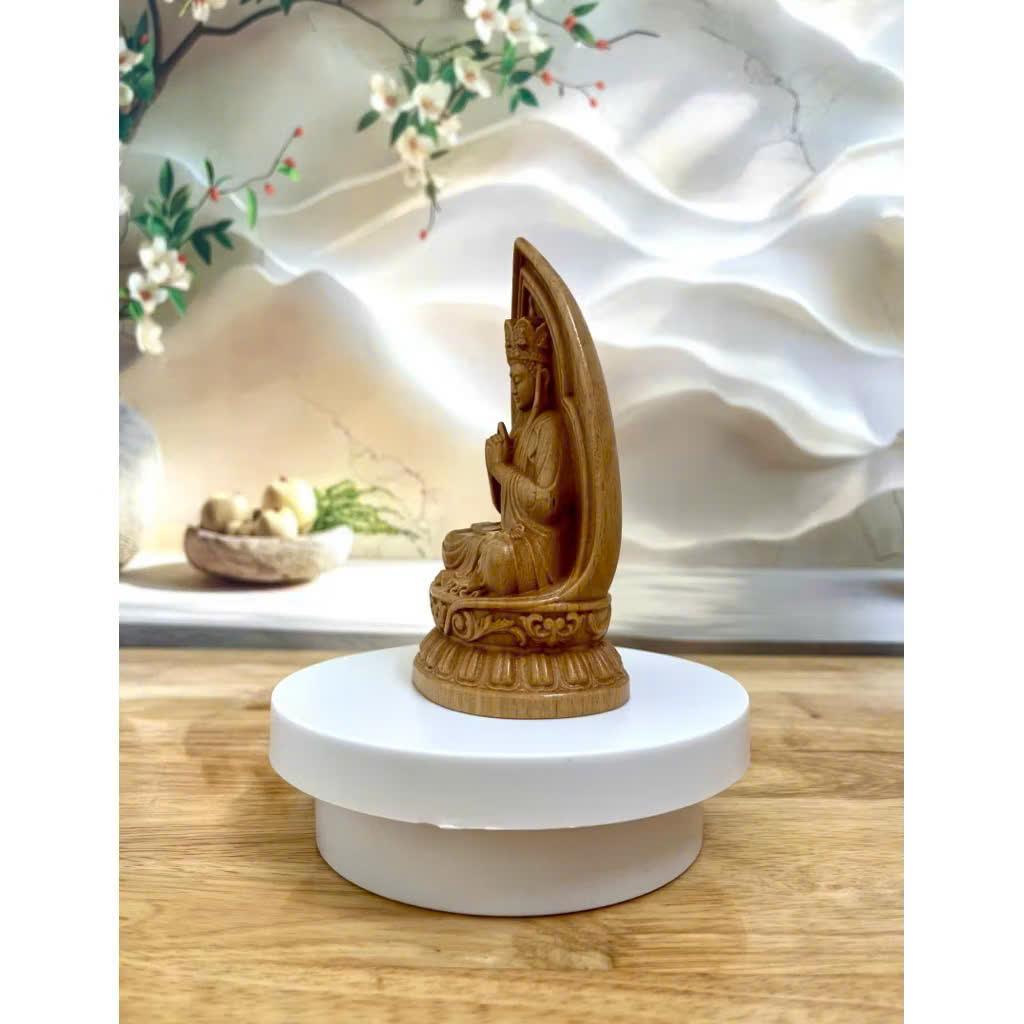 TƯỢNG ĐỊA TẠNG BỒ TÁT CAO 13CM, GỖ BEECH