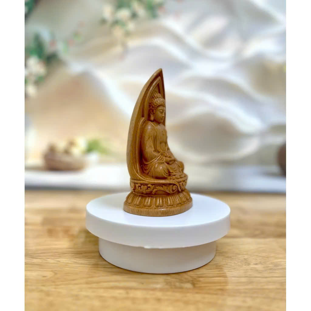 TƯỢNG PHẬT A DI ĐÀ, CAO 13CM, GỖ BEECH