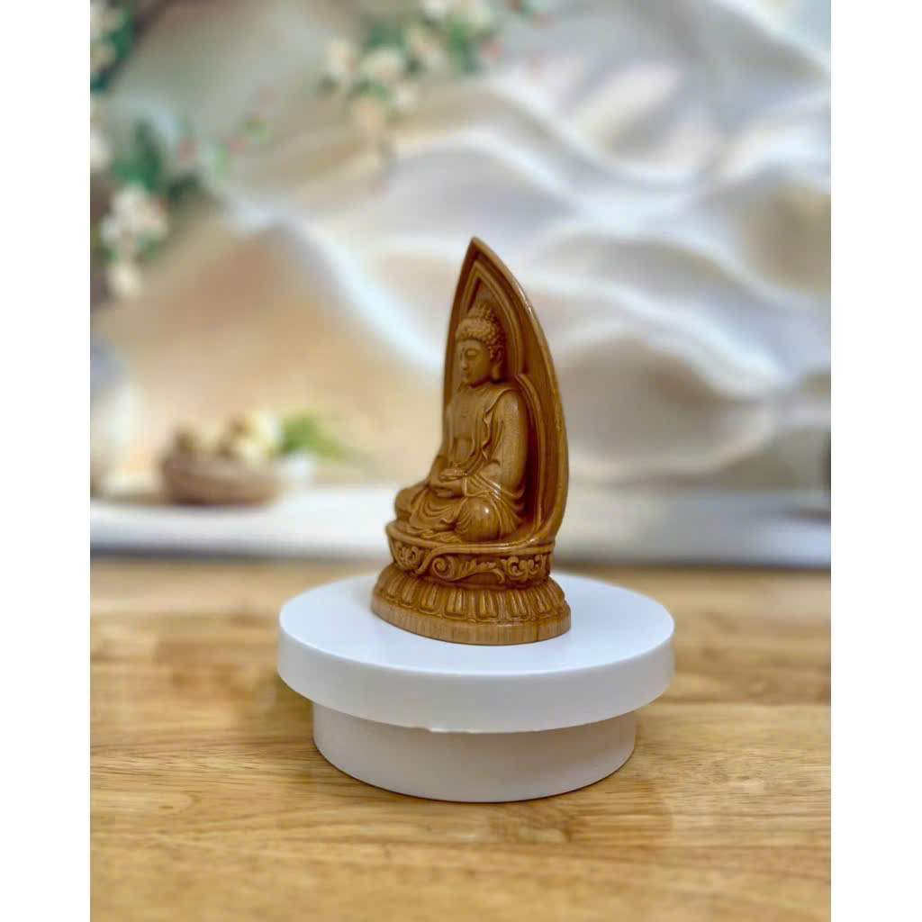 TƯỢNG PHẬT A DI ĐÀ, CAO 13CM, GỖ BEECH