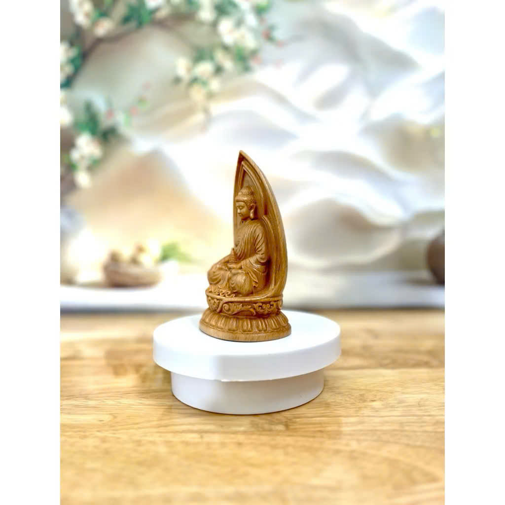 TƯỢNG DƯỢC SƯ LƯU LY QUANG VƯƠNG PHẬT, CAO 13CM, GỖ BEECH