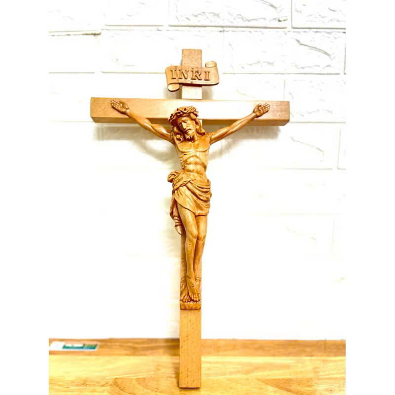 TƯỢNG CHÚA CHỊU NẠN,  CAO 30CM, THÁNH GIÁ 50CM TREO TƯỜNG, GỖ BEECH