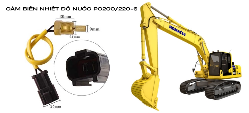 Cận cảnh đầu kim đồng và chân giắc cắm cảm biến nhiệt độ nước