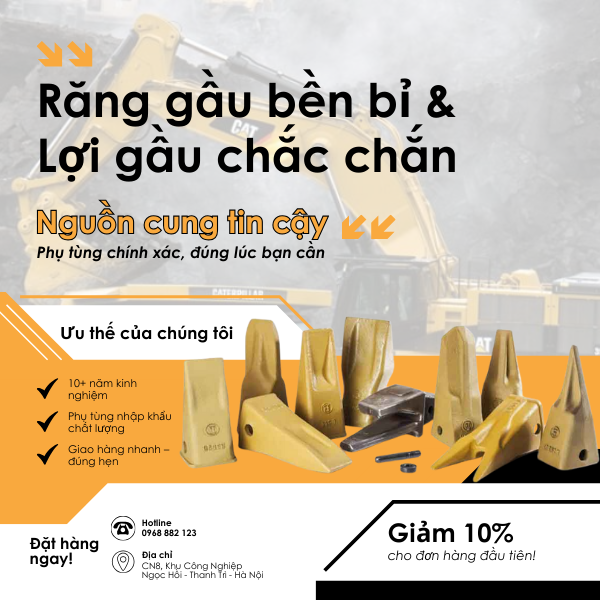Phụ tùng răng gầu, lợi gầu máy xúc chất lượng cao Nam Cường