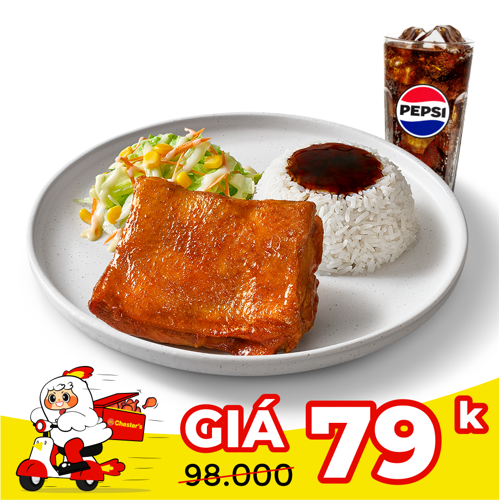 Combo Cơm gà nướng xốt cay Chester's + Pepsi