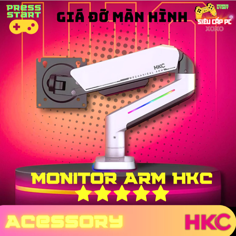 [ORDER]Arm màn hình, giá đỡ màn hình HKC H10 H12 thiết kế gaming Led RGB cực ngầu cho màn hình 17-32 inch chịu tải 2-9kg